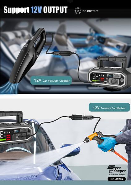 Tomada de bateria de emergência para carro, mini impulsionador de bateria portátil 12v