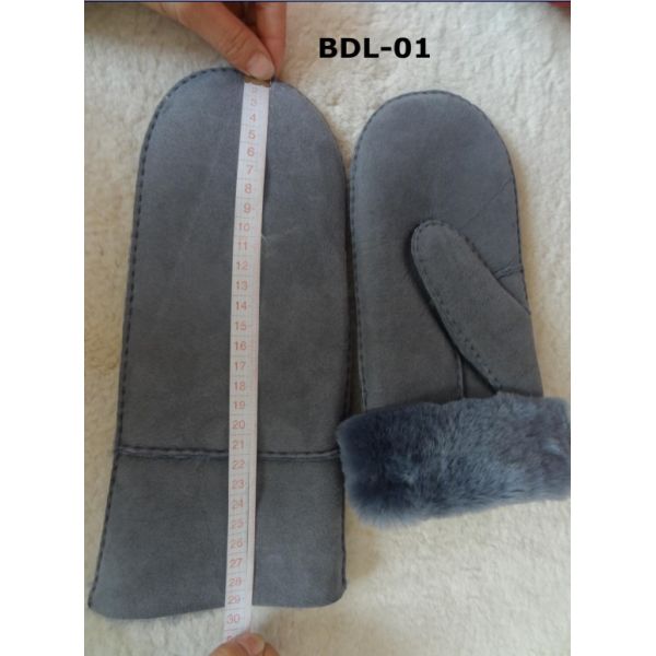 New Fashion Wholesale Hand Sewing Spanish Merino Shearling Sheep Skin Mitten Double Face Lamb fur Leather Winter Gloves
