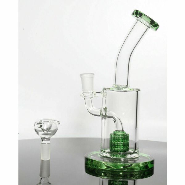 8Inch Green Glass Oil Burner Water Bong glass blunt bubbler With 14mm Male Bowl