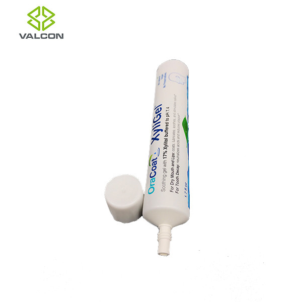 1.7 OZ Pharmaceutical Tube Packaging Needle Head White Screw Cap For Toothpaste