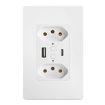 Annatel Tuya Wifi Socket 110V - 240V Brazilian Wall Outlet With USB And Type C Socket