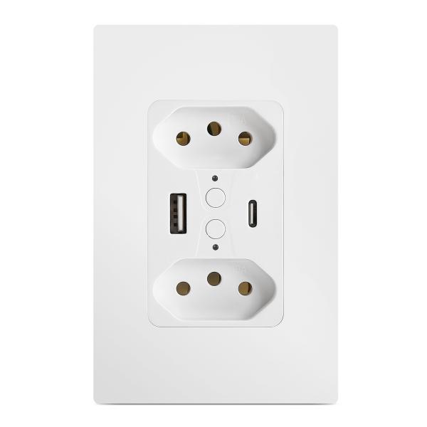 Annatel Tuya Wifi Socket 110V - 240V Brazilian Wall Outlet With USB And Type C Socket