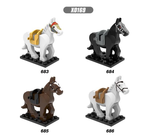 Plastic kids toys compatible with legoinglys action war horse mini figures