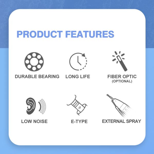 Низкоскоростная прямая хирургия имплантат зубной рукоятки с оптическими волокнами