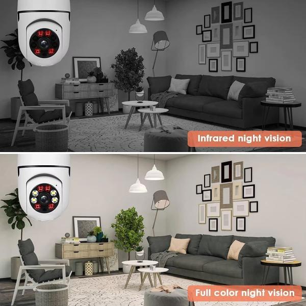 Smart E27 Light Bulb  Camera With Audio 4mp Dual Light Pan Tilt Auto Tracking Tuya Smart Home Security Camera