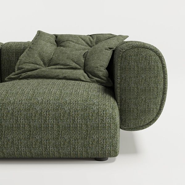 Luxury Comfort Sofa Furniture Set Green Fabric Elegant Interior Decoration