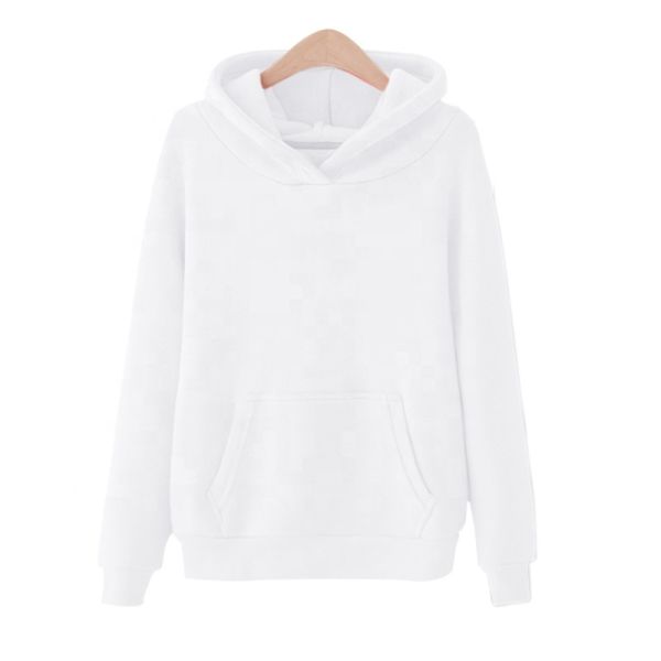 Autumn Polyester Pullover Sweater Hoodies Solid Color Long Sleeve