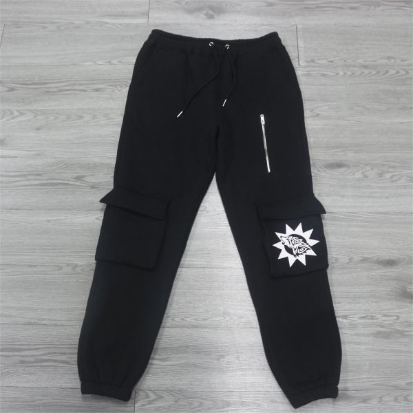 Streetwear Heavyweight Stacked Men'S Pants & Trousers Custom Plus Size Zipper Decorative Print Flare Sweat Pant Men