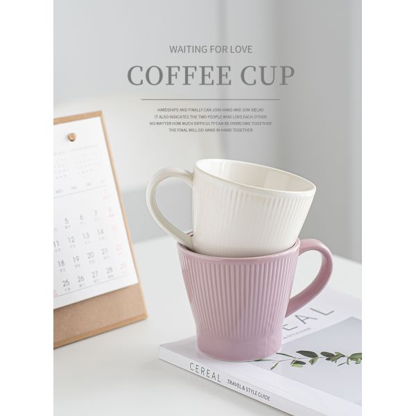 Set de tasses de café en céramique réutilisable 300 ml tasses de porcelaine nordique pour le thé et le cappuccino
