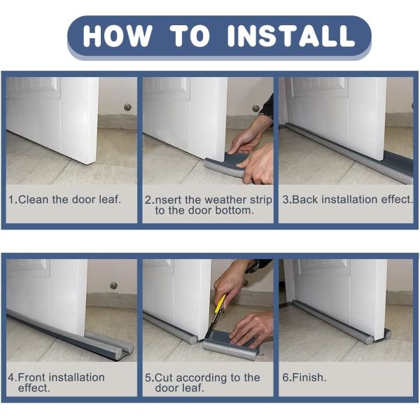 EPE Foam Cotton Knitted Fabric Windproof Sound Proof Sealing Strip Door Draft Stopper 36.6 Inch