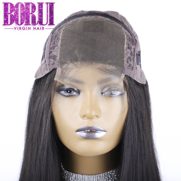 Straight Wave Custom Lace Wigs Malaysian 100% Virgin Human Hair 250% Density