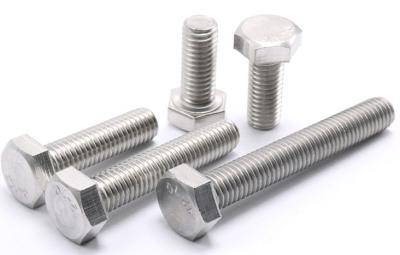 SS304 Stainless Steel Hex Bolts , M6-M64 Half Thread Hex Bolt Plain Surface