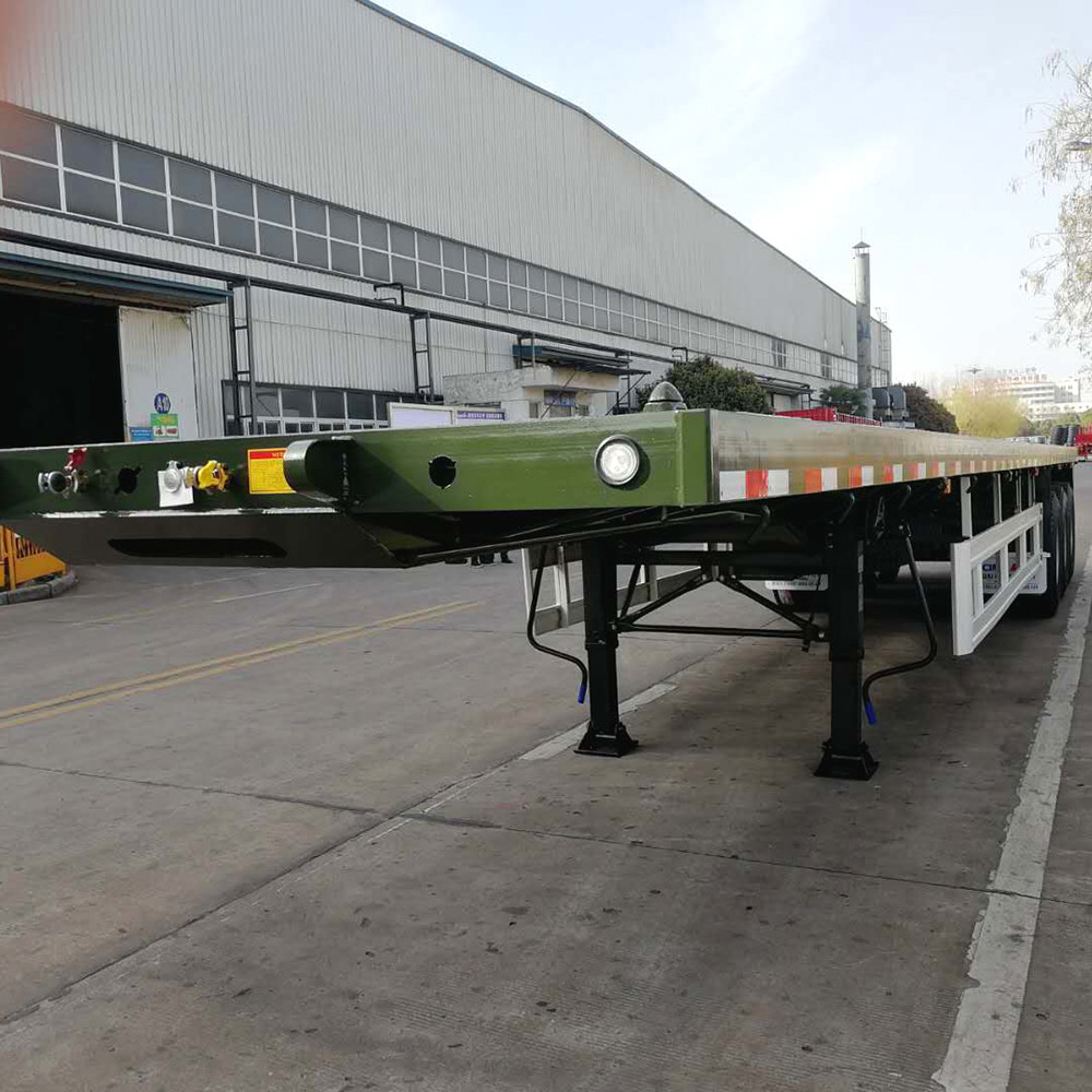 40ft Container Flatbed Semi Truck Trailers with Optional Tires and 12 Sets Twist Locks