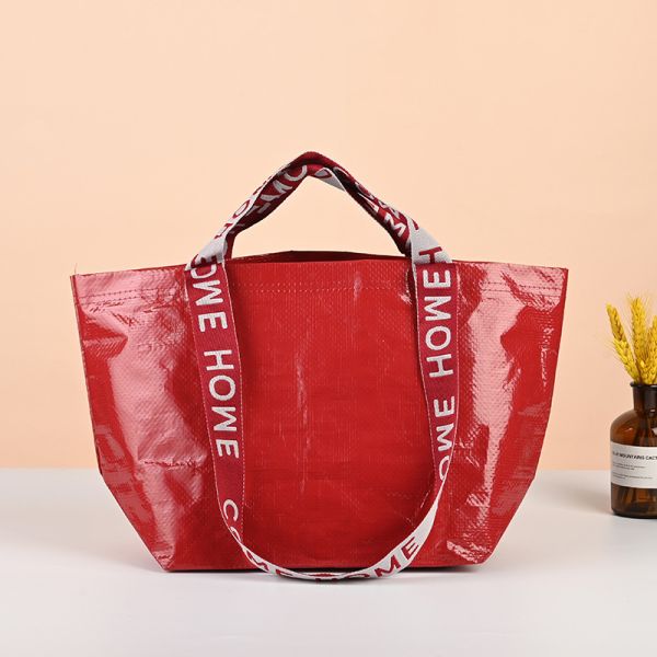 Customized Color Heavy Duty Laminated Polypropylene Print Woven Tote Bag with Handle