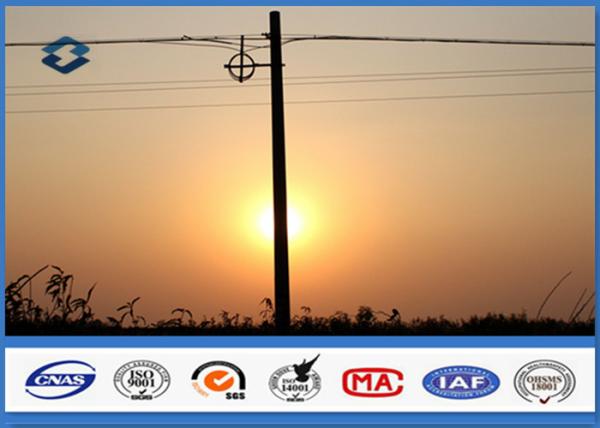 69KV Anticorrosive Steel Utility Pole 6M - 12M Height galvanized metal posts