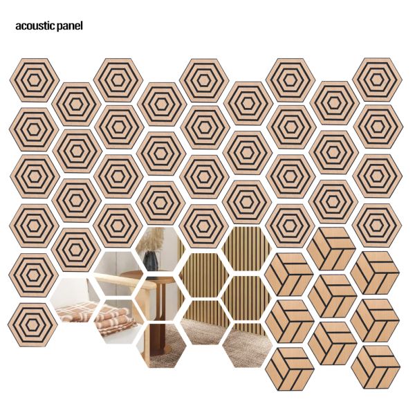 Colorful Interior Decorating Acoustic Panels With 100% Polyester Fiber Soundproof Wall Panel