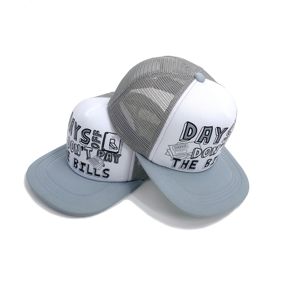 Foam Mesh 5 Panel Trucker Hat Structured Outdoor Unisex Flat Brim Snapback
