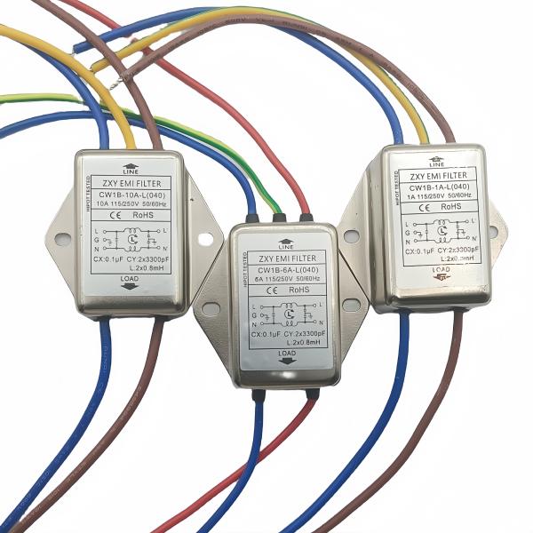 Filtro EMI 115V/250V Fase única de baixa passagem Anti-interferência Filtro de potência EMI CW1B-6A-L(040) CW1B-1A/10A-L(040)