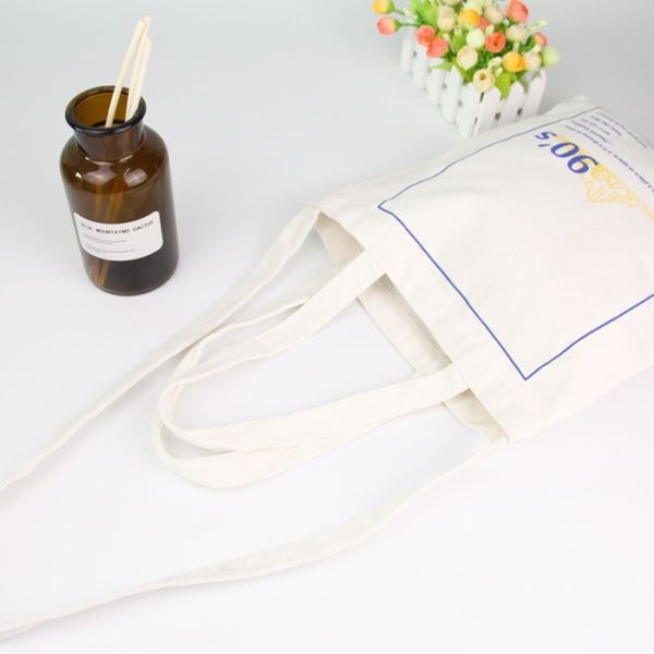 Cotton Canvas Printed Reusable Shopping Bags Tote Cotton Shoulder Bag