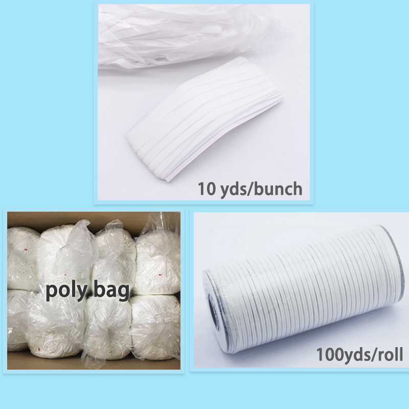 Белая плоская веревочка шнура Macrame 100m/Roll 5mm