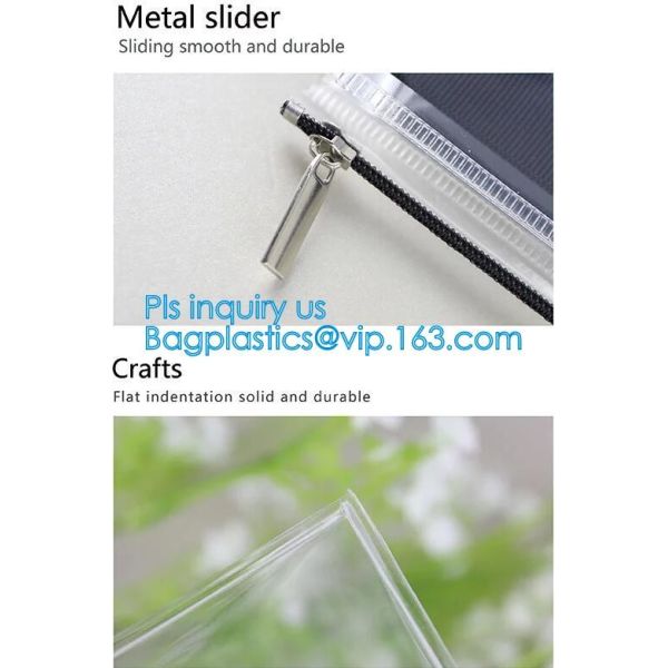 fashion thick clear retail custom printed pvc slider zipper bag, mini plastic zipper cosmetic slider zip bags with print