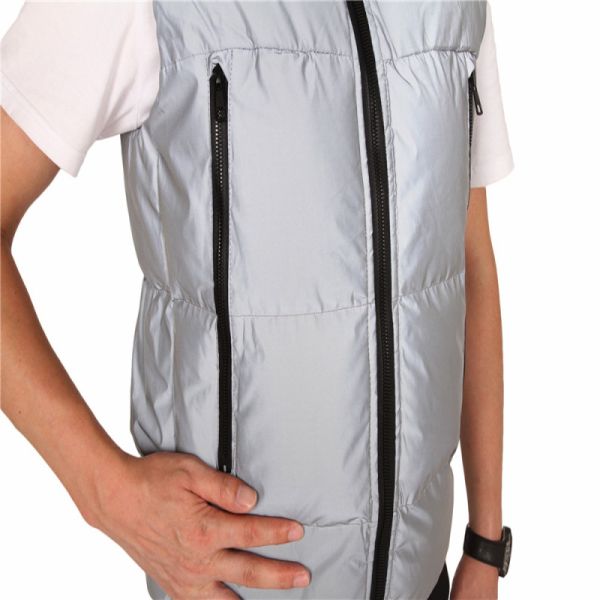 YKK Zipper Pockets Grey Men's Padded Gilet 100% Nylon Shell