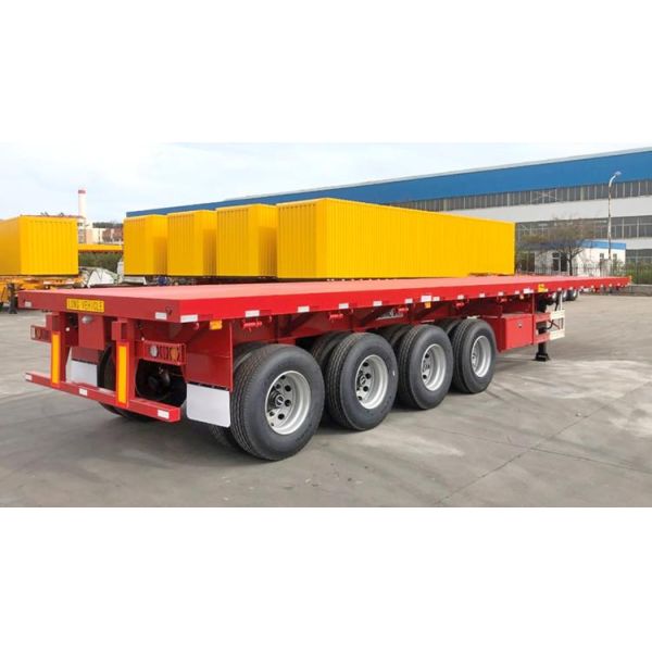 80 Ton Payload CIMC 4 Axle 45Ft Flat Bed Truck Trailer