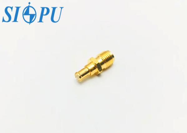 SMA Female to MCX Male RF Coaxial Adapter – Brass, Gold Plated (SMA(K)–MCX(J))
