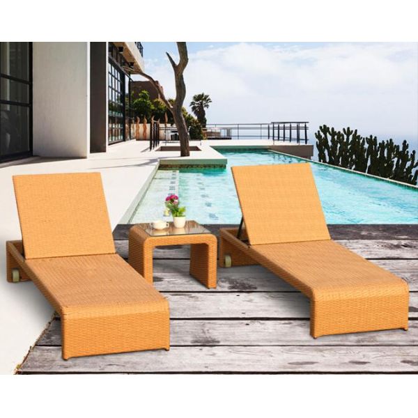 PE Rattan Chaise Lounge chairs Leisure Aluminium Outdoor Garden patio beach chair