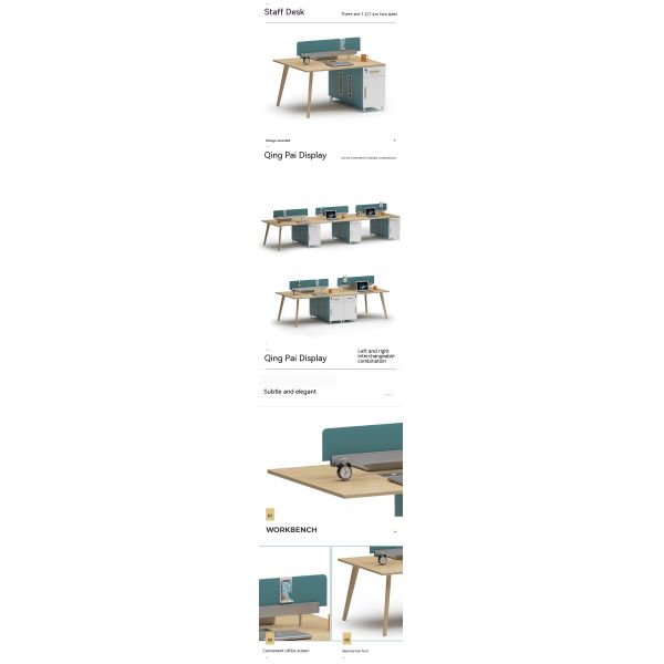 Muebles comerciales Moderno de madera sólida Escritorios y sillas para personal Estación de trabajo de finanzas