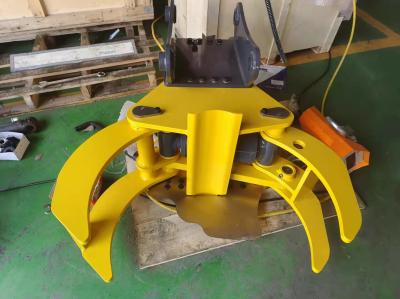 Tesouras de madeira de bambu amarelas para máquinas escavadoras Yakai CTHB Mini Excavator Tree Grapple 5-10T