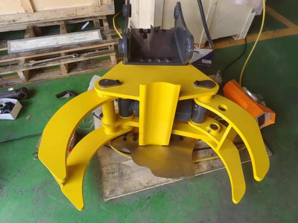 Tesouras de madeira de bambu amarelas para máquinas escavadoras Yakai CTHB Mini Excavator Tree Grapple 5-10T