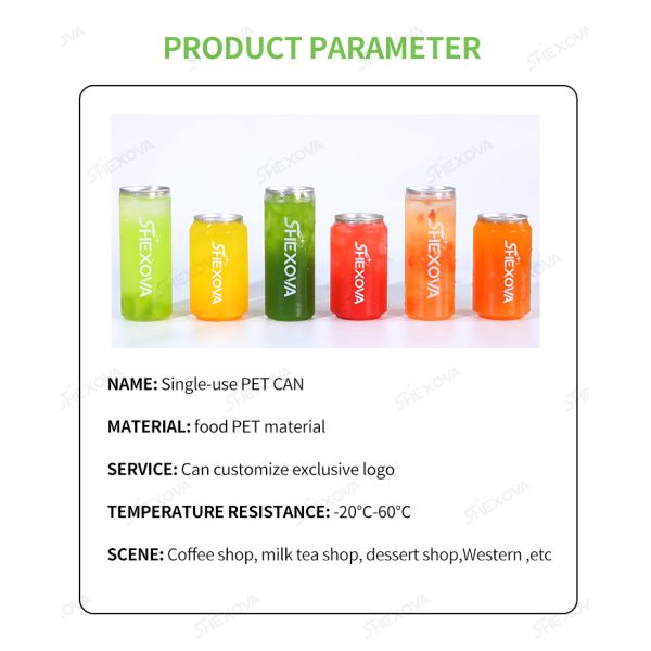 Dispsoable Clear Pull Ring Plastic Pet Can For Cake Bubble Tea