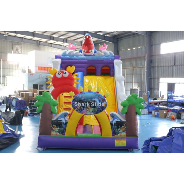 Slide sec gonflable imprimé sur mesure avec design de château gonflable pour les événements pour enfants