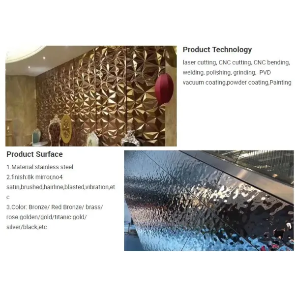 Настраивайте большую волновую водяную волновую нержавеющую сталь Металлический лист 0,8 * 1220 * 2440 мм Зеркальное волновое полотно