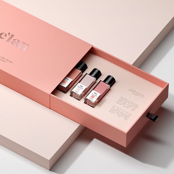 Customizable Product Gift Box Pink Drawer Style Cosmetics Packaging Elegant Branding Area Beauty Skincare Box