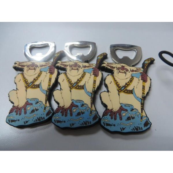 Cute 3D Cartoon Character Shape Soft PVC Fridge Manget Bottle Opener for Club Beer Promotion