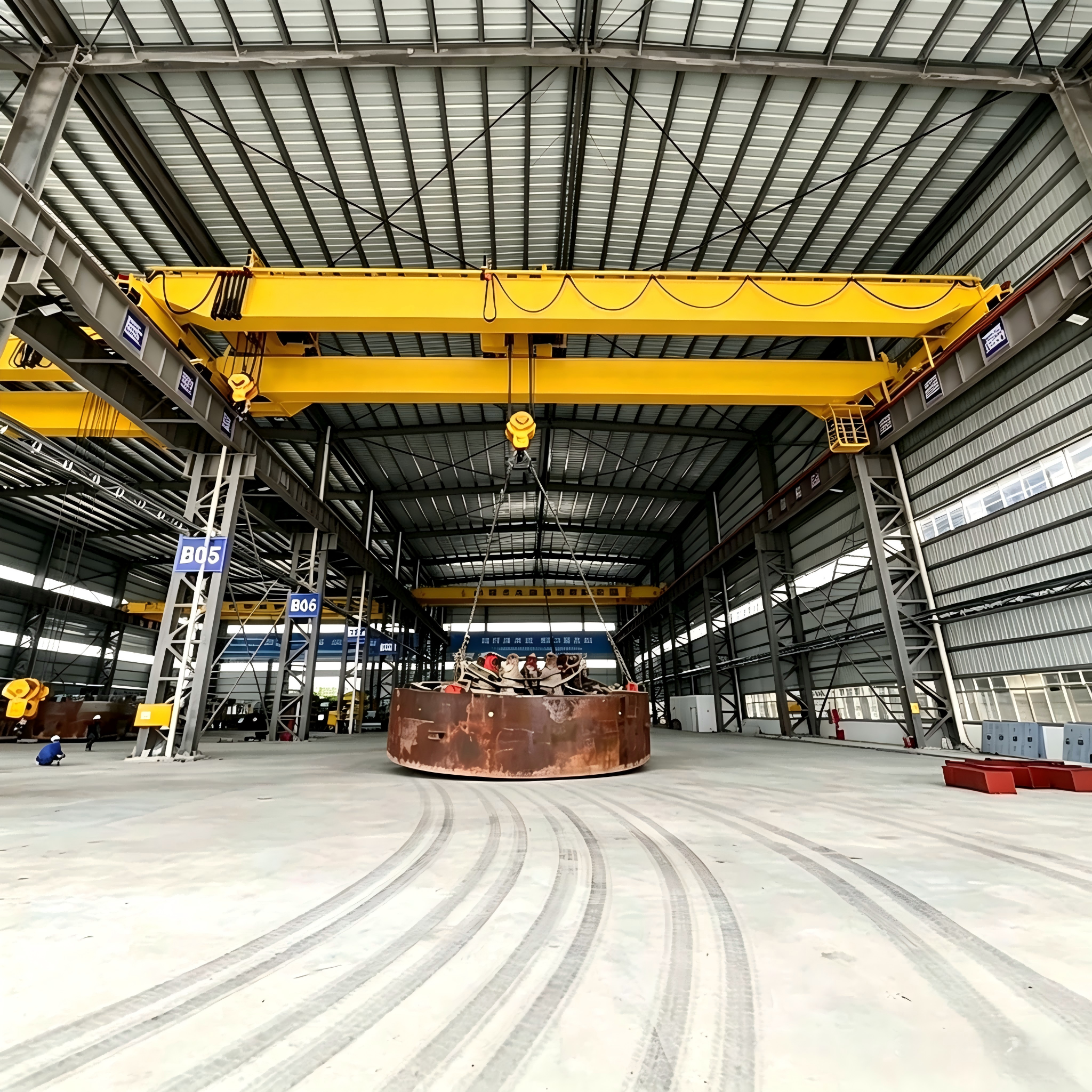 High Performance European Designed Double Girder Overhead Crane, Modular Low Headroom EOT Crane with Intelligent Anti-Sway Function, Factory Direct Customized Service