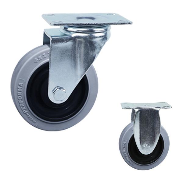 rodízios da mobília do rolamento de esferas de 125mm TPR, rodas médias do rodízio do dever da capacidade 220lbs
