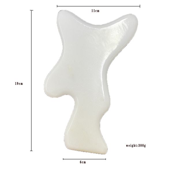 Body Sculpting Tools Large White Jade Scraping Massage Tools for Lymphatic Drainage and Gua sha Therapy