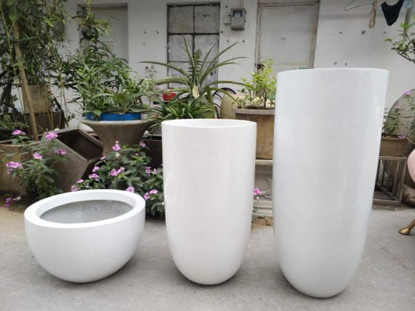 Potes de flores de fibra de vidro impermeáveis Potes de plantas de resina FRP para decoração