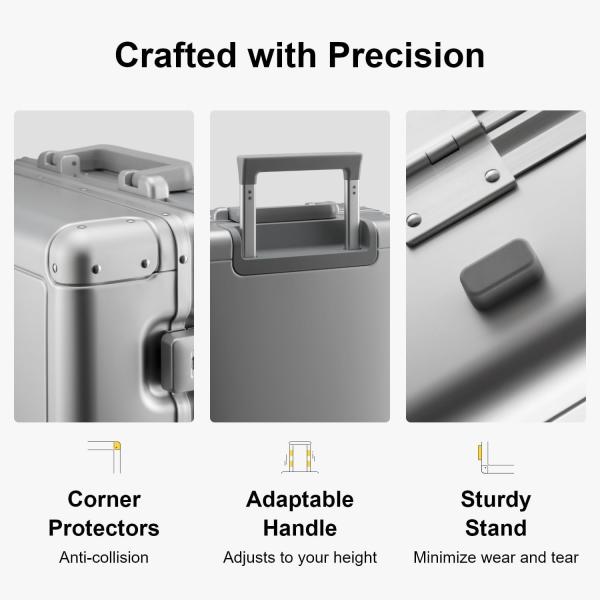 20 Aluminum Luggage Hardside Suitcase, Zipperless Luggage with TSA Lock and Spinner Wheels - Silver