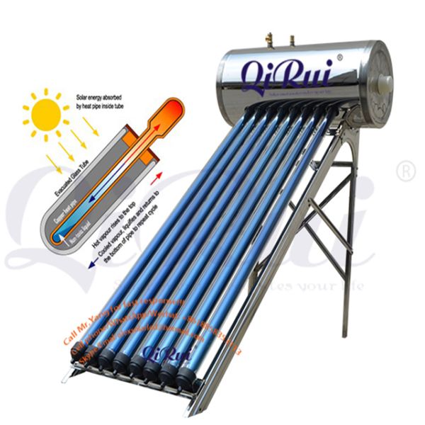 Factory Price Stainless Steel Solar Vacuum Tube Heat Pipe Solar Water Heater for Household