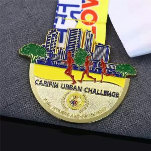 3D Gold Award UV Printed Zinc Alloy Custom Sports Medal for Marathon Running and Awards