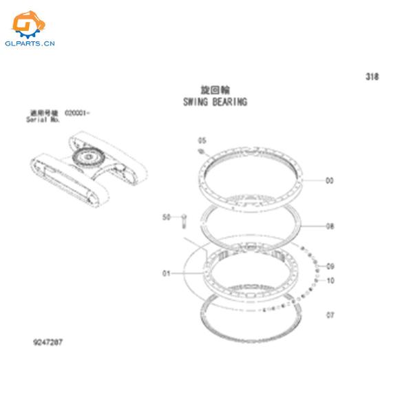 9247287 Slewing Bearing Swing Ring Circle for Hitachi Zx470-3 Excavator