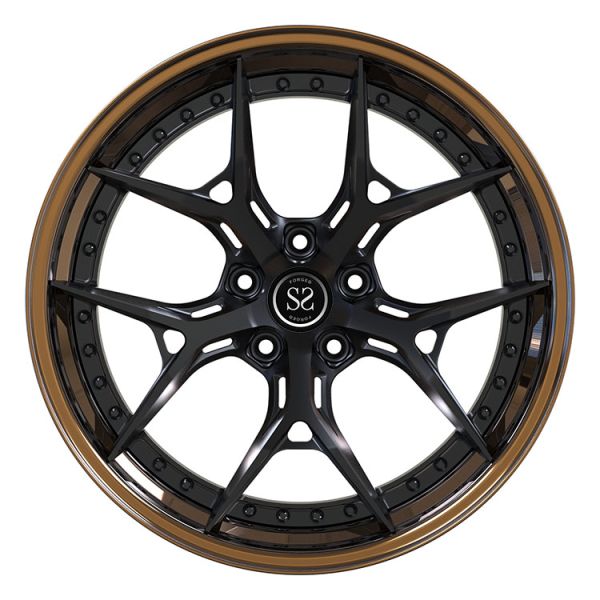 Порше GT3 RS 5x130 2-PC выковало сплав снабжает ободком бронзовый диск Barrel+Black расположил ступенями 19 и 20 дюймов