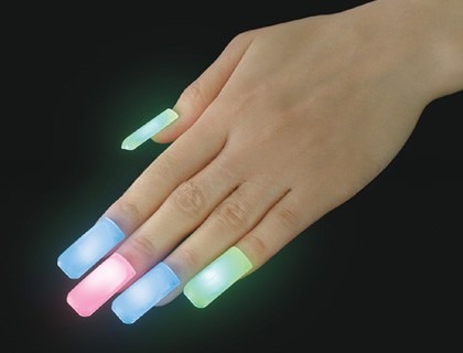 2 Years Shelf Time Assorted Colors Glow Finger Nail for Halloween Festival Favor Supply