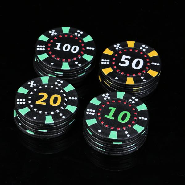 20mm Personalized Game Plastic Poker Chips Colorful Stamping Token