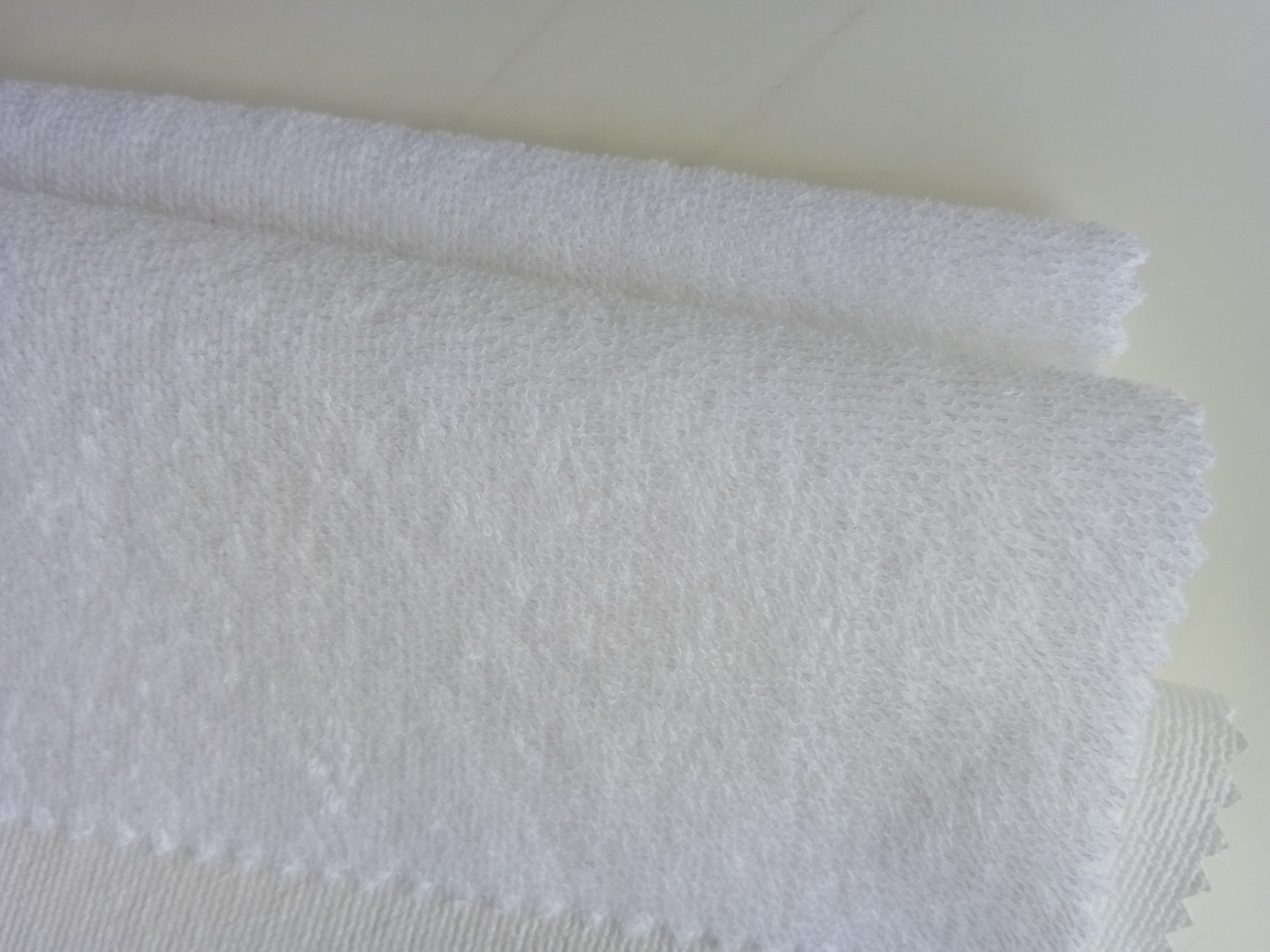 Moisture Protection White Terry Cloth Fabric  150cm - 230cm  Terry Towelling Material