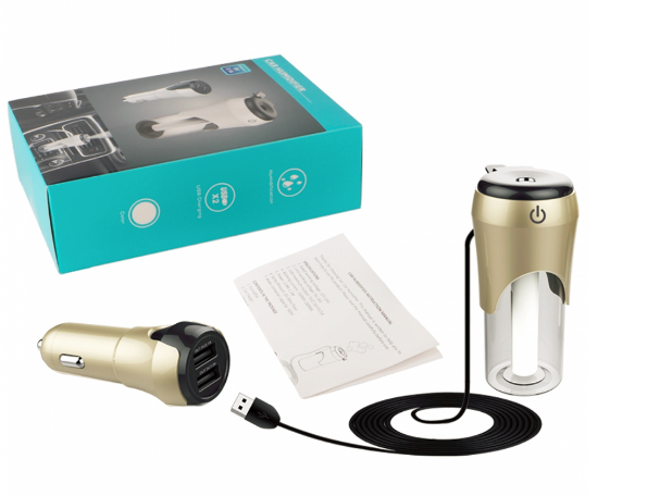 Portable In Car Humidifier Dual USB Rechargeable Charger Humidifier Diffuser